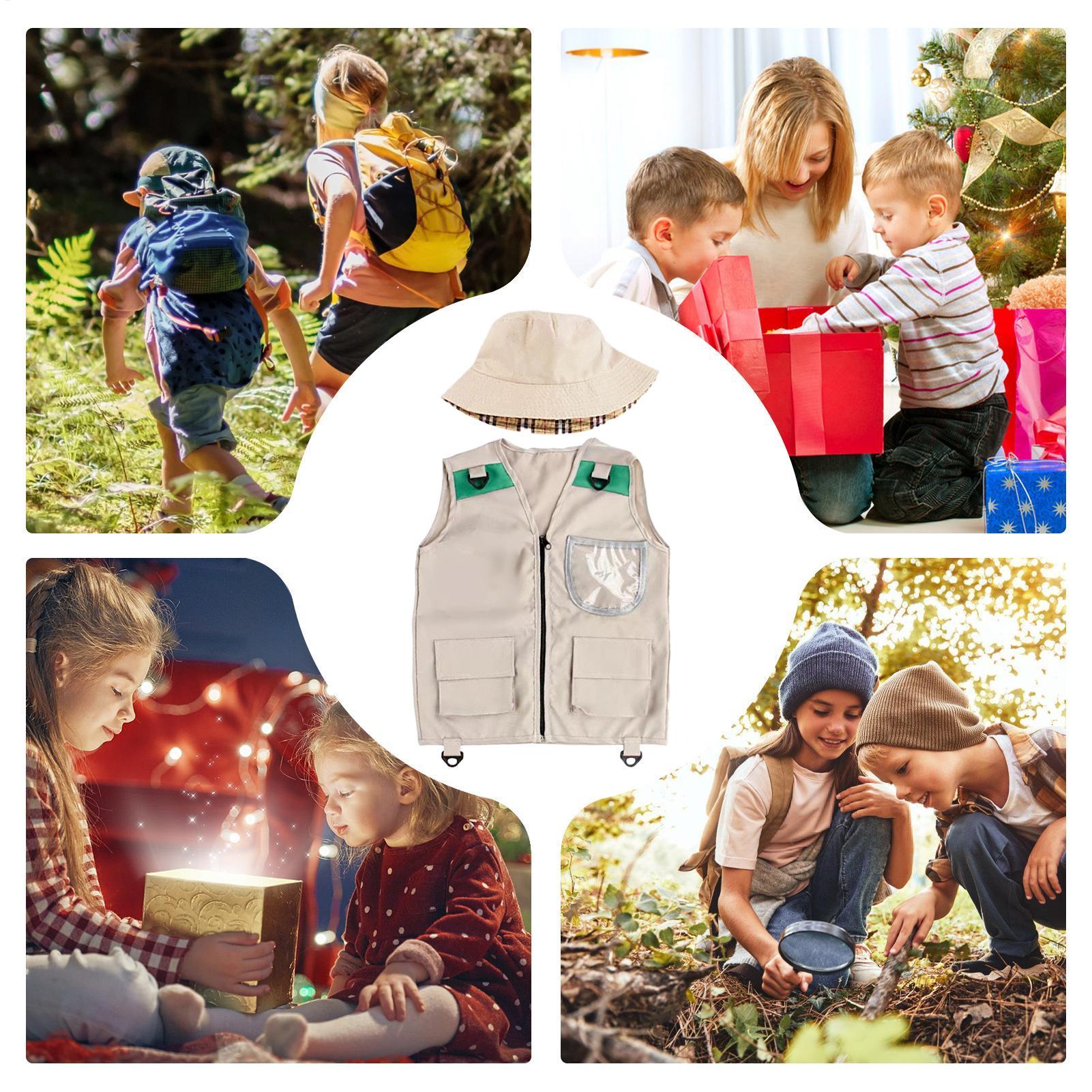Outdoor Adventure Kit For Boys - Gilet e Cappello da Esploratore per