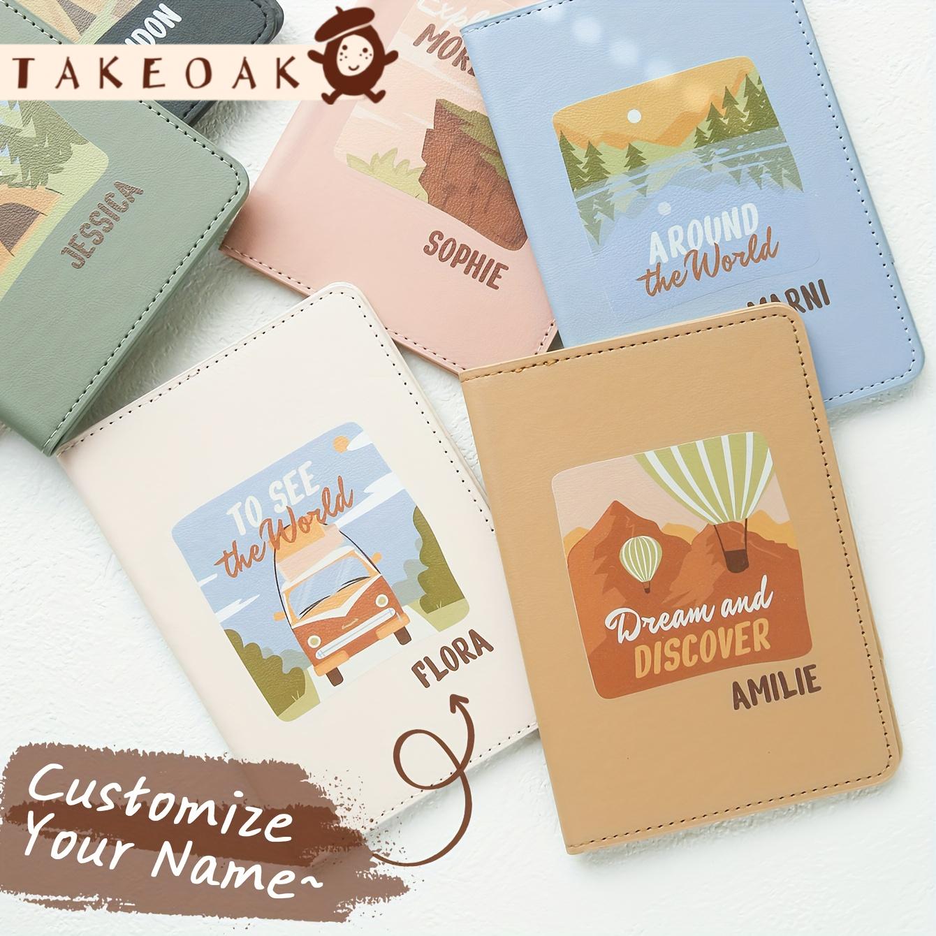 Outdoor Adventure Names - Porta Passaporto in Pelle Personalizzato con