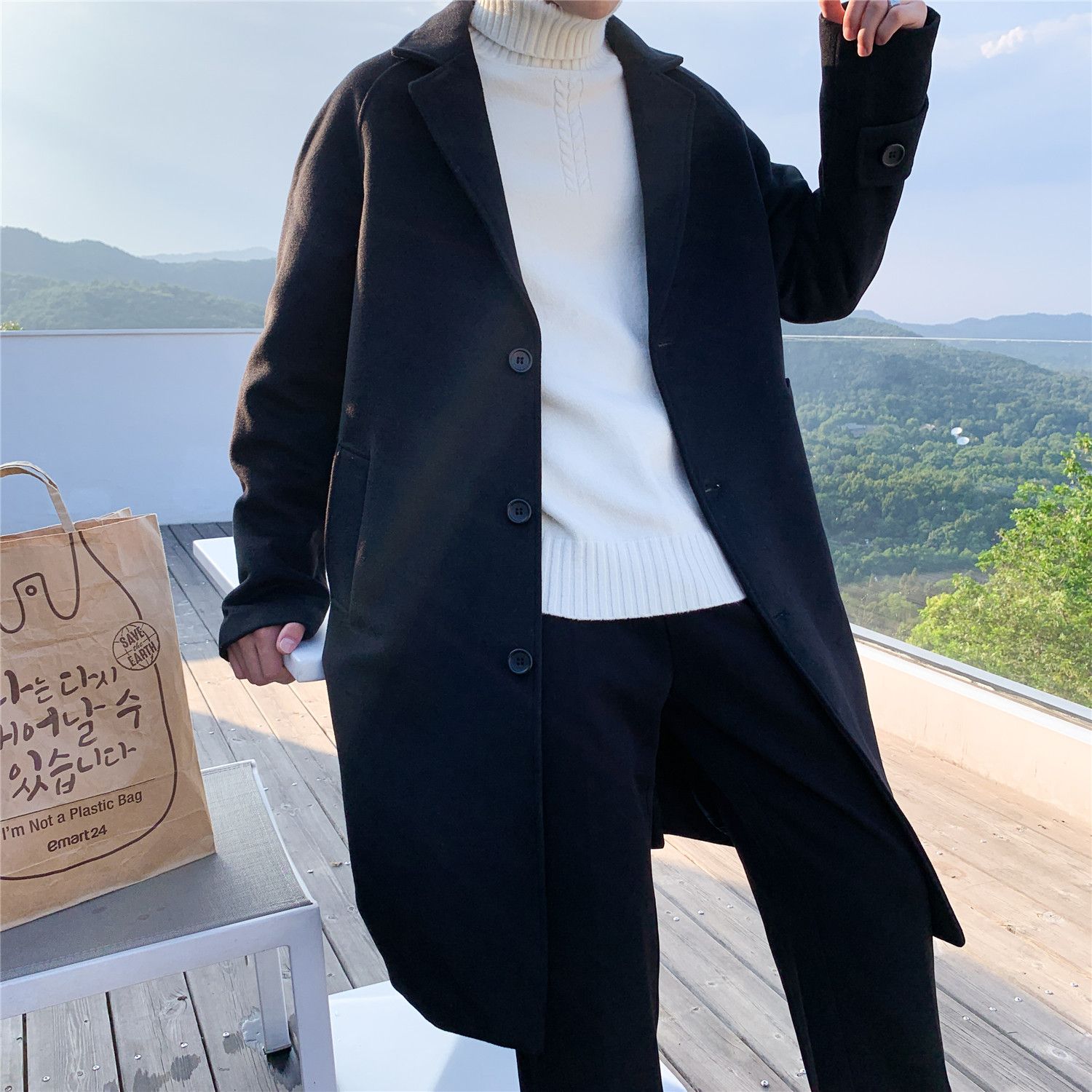 Outdoor Adventure Recreation - Cappotto in Misto Lana Grigio da