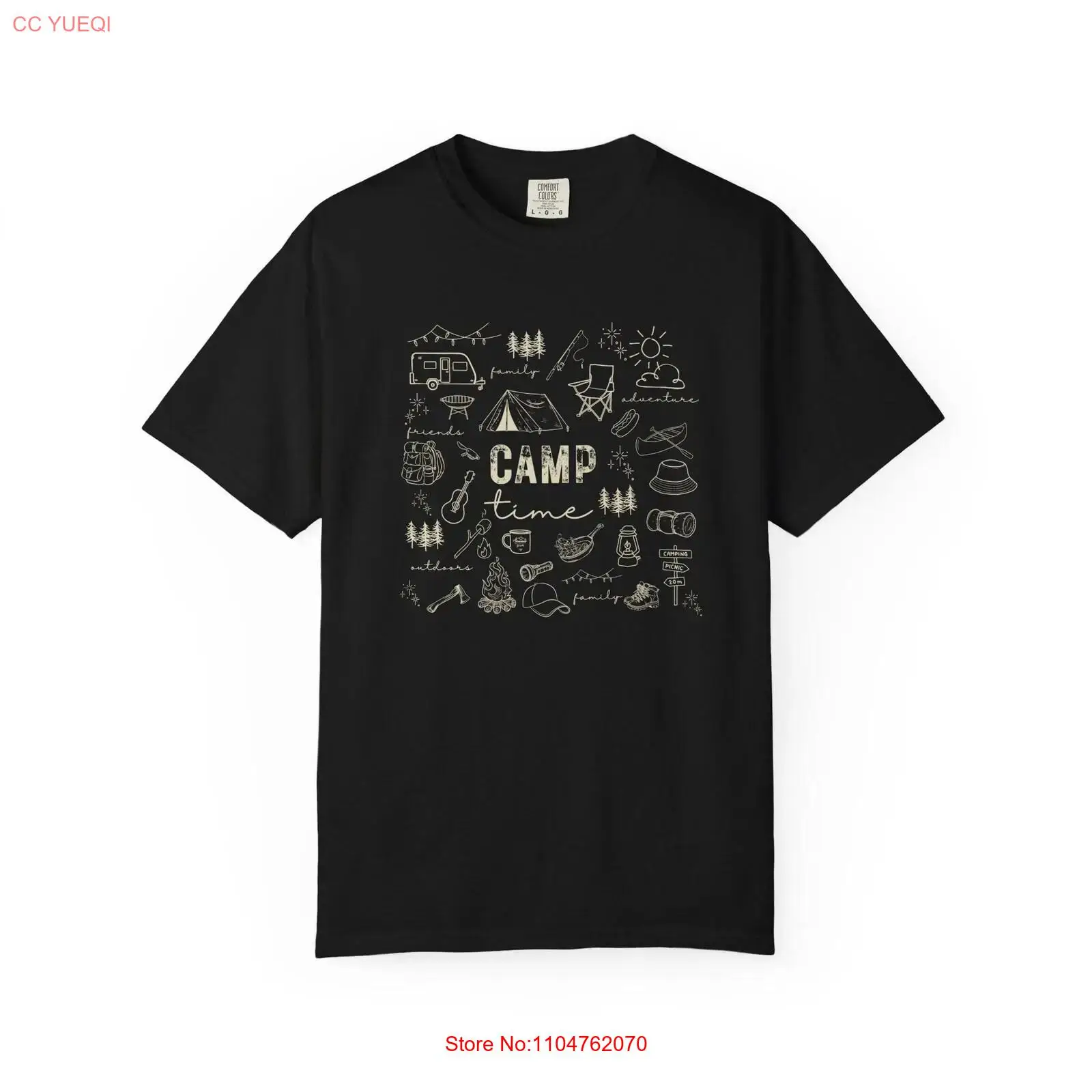Outdoor Adventure Wear - T-shirt da campeggio con disegno a