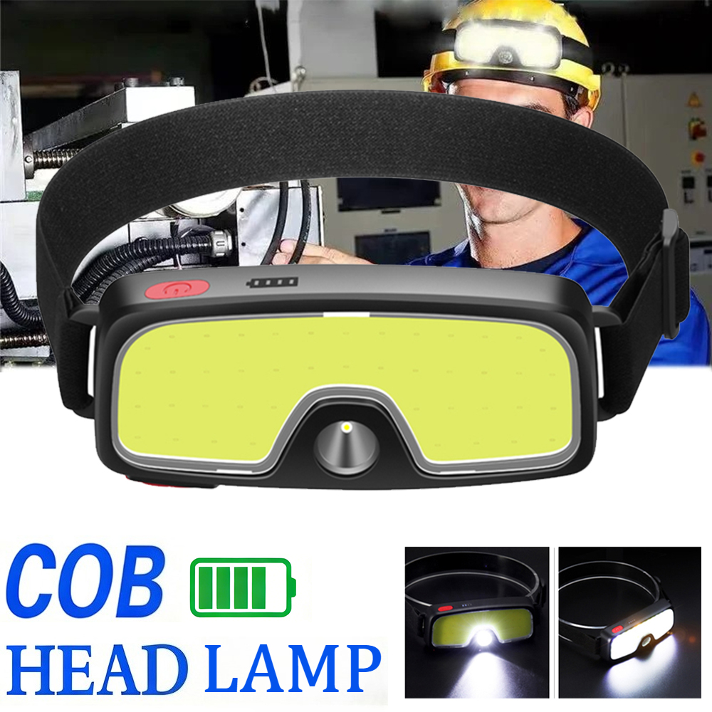 Headlamp Waterproof Rechargeable - Potente lampada frontale COB ricaricabile tramite