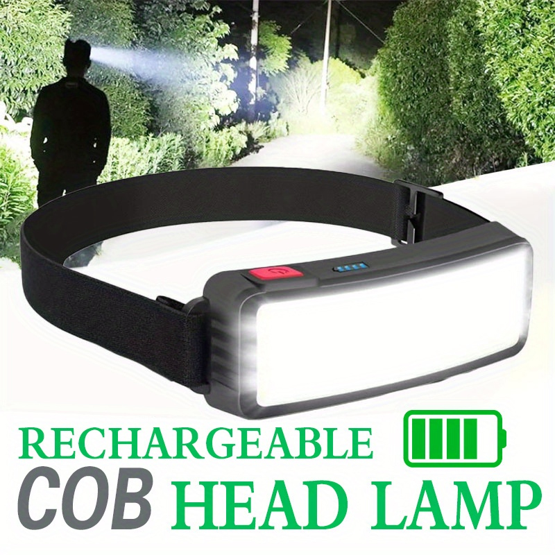 Headlamp Waterproof Rechargeable - Potente lampada frontale a LED COB