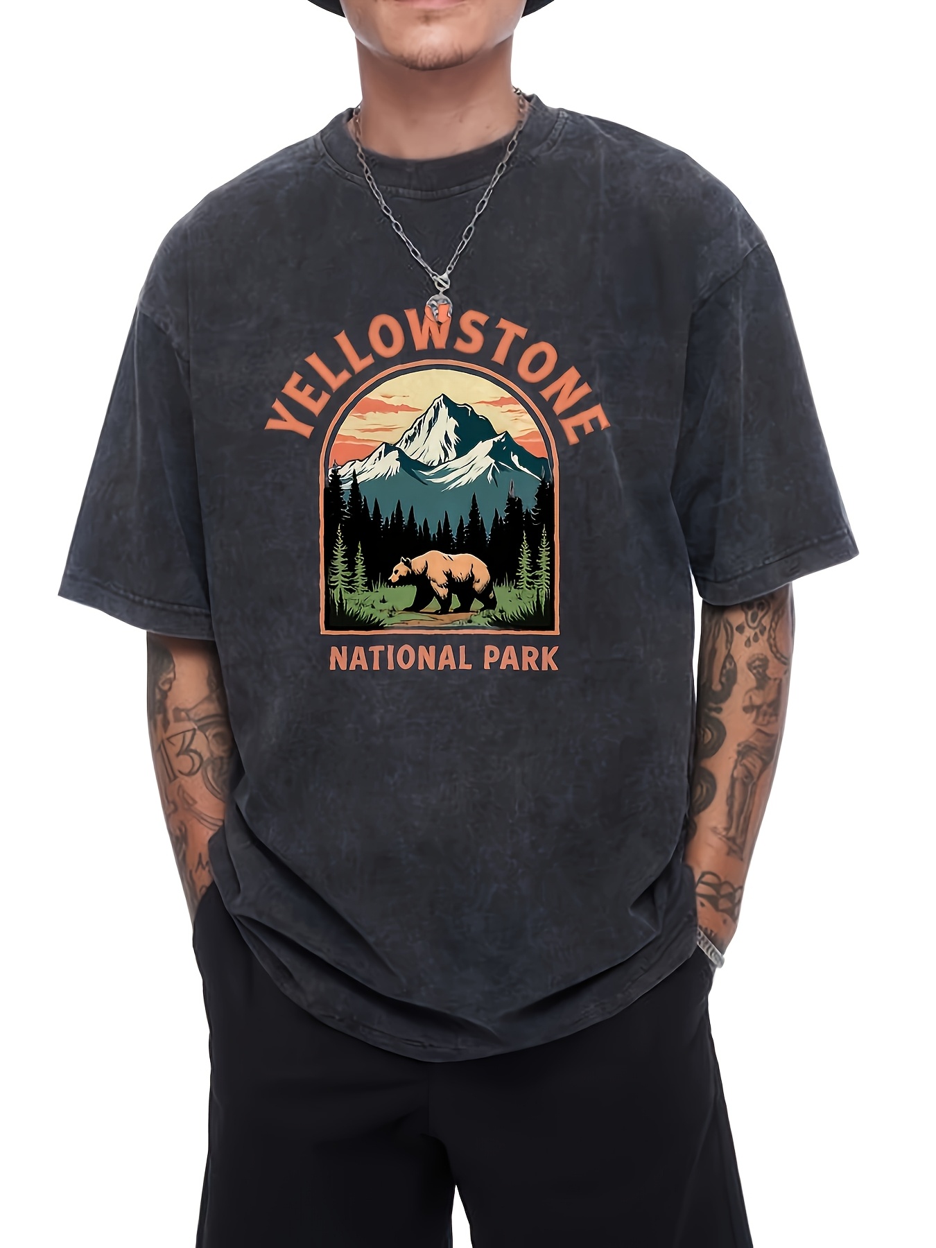 Outdoor Adventure Wear - T-shirt vintage da uomo del Parco