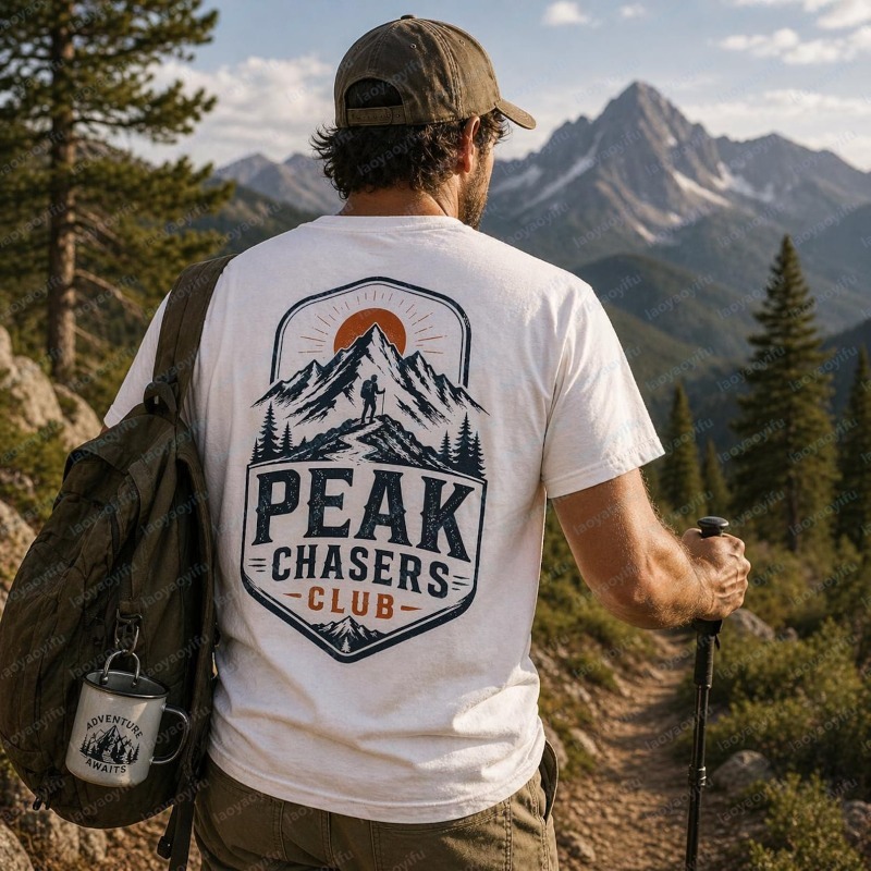 Outdoor Adventure Club - Maglietta Peak Chasers Club, T-Shirt in