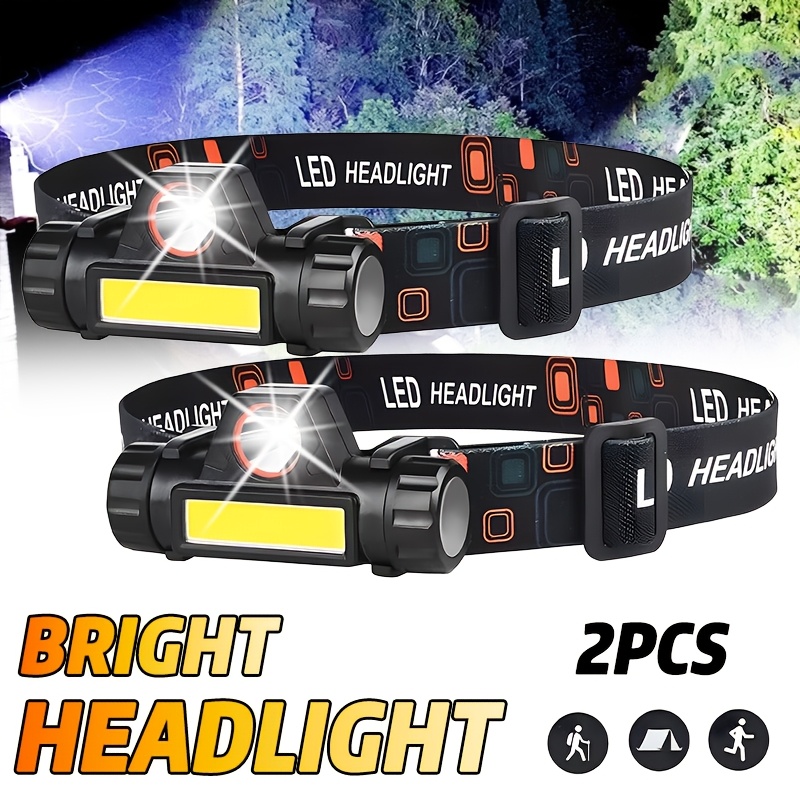 Headlamp Waterproof Rechargeable - Lampada frontale ricaricabile a LED COB