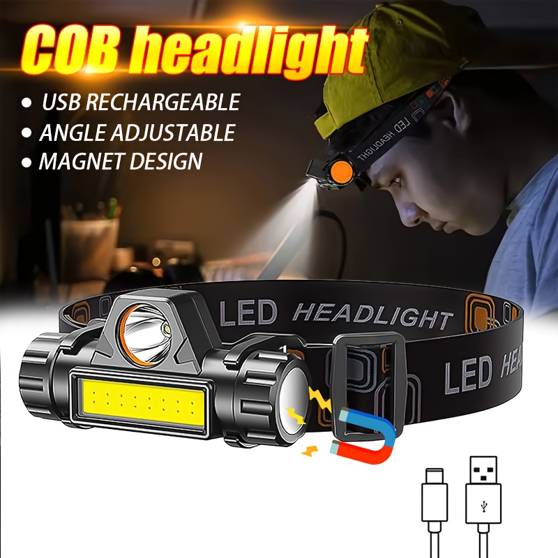 Lampada frontale a LED COB ric - Headlamp Waterproof Rechargeable recensione e prezzo